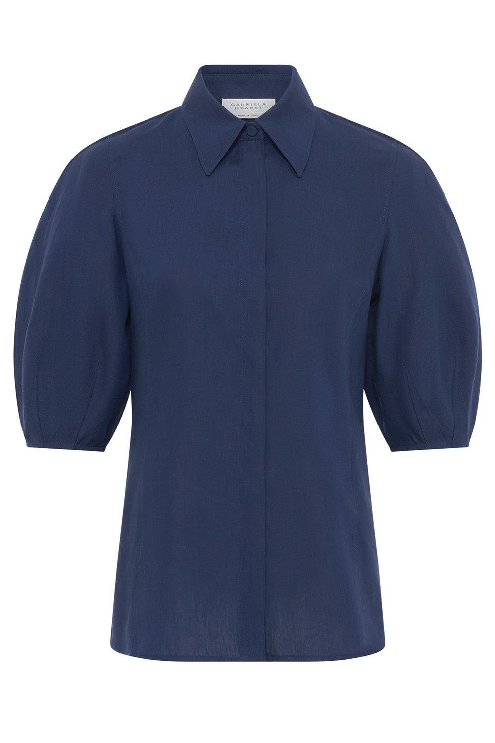 Sansi Top-ELECTRNV-38-CLOTHINGTOPBLOUSE-GABRIELA HEARST