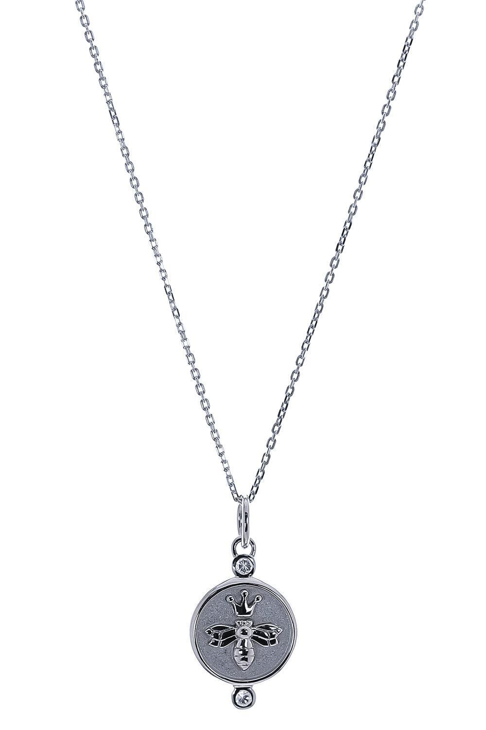 White Sapphire Queen Bee Necklace-SILVER-JEWELRYFINE JEWELNECKLACE O-MONICA RICH KOSANN