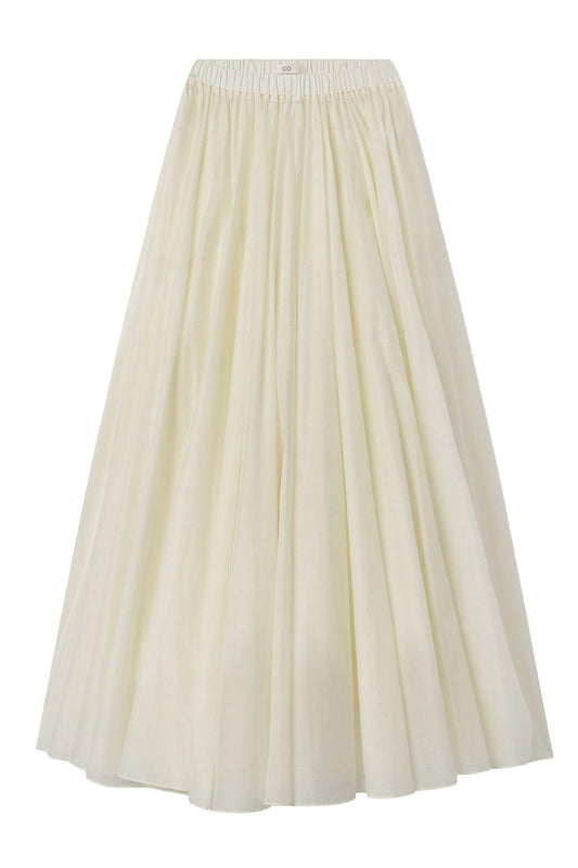 Crinoline Double Layer Skirt-CREAM-XS-CLOTHINGSKIRTMIDI-CO COLLECTION