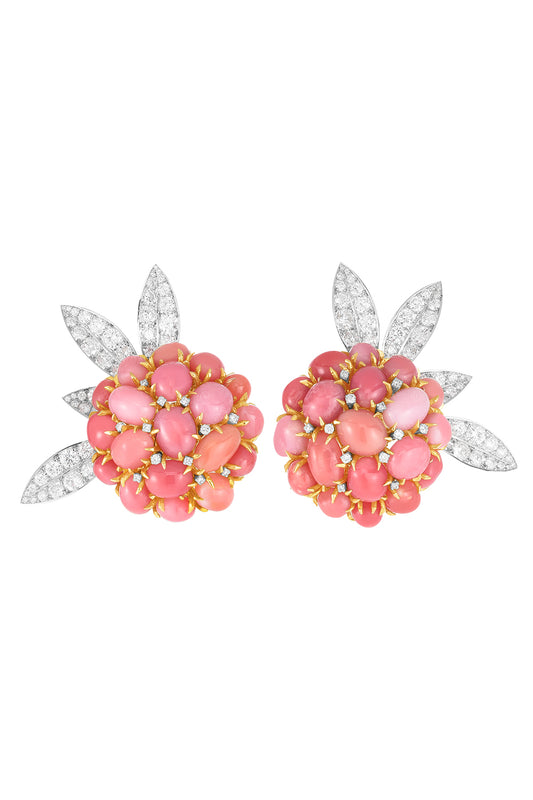 Pink Pearl Diamond Earrings