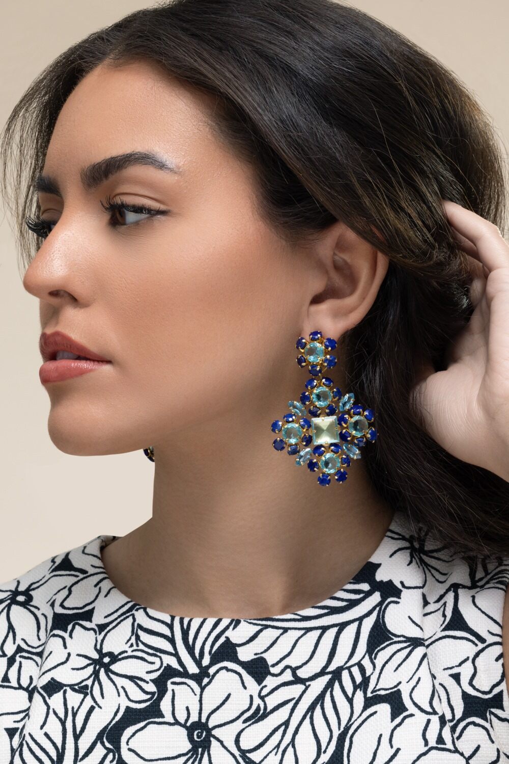 Lapis Quartz Ariadne Earrings-BLUE-JEWELRYBOUTIQUEEARRING-BOUNKIT JEWELRY