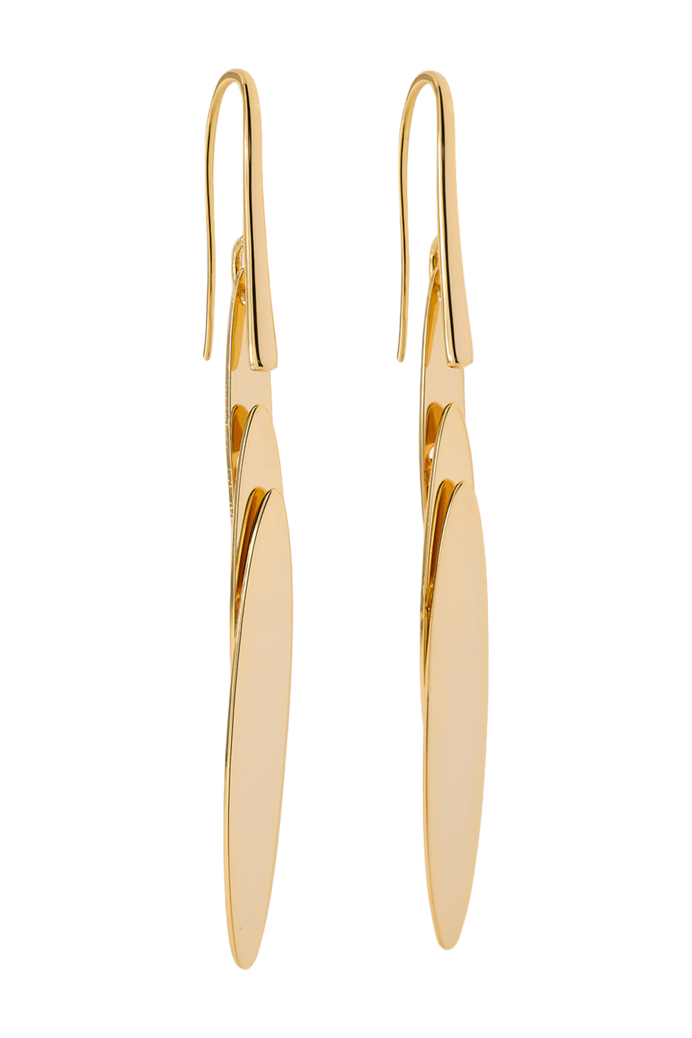 Short Feather Drop Earrings - Yellow