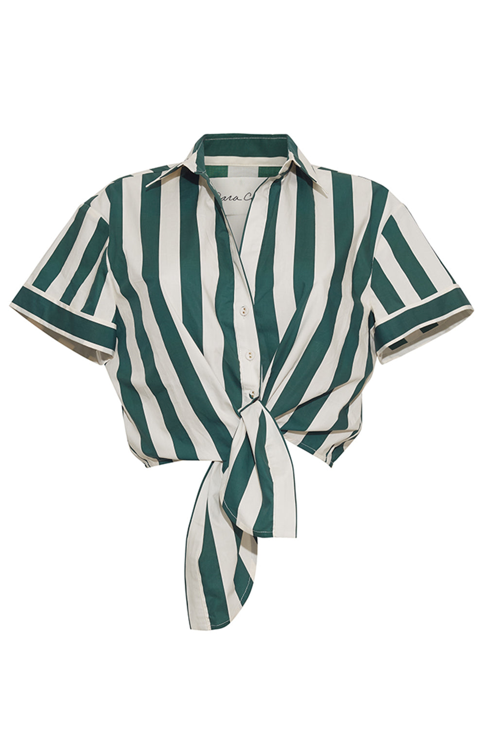 Asbury Top - Green White Stripe