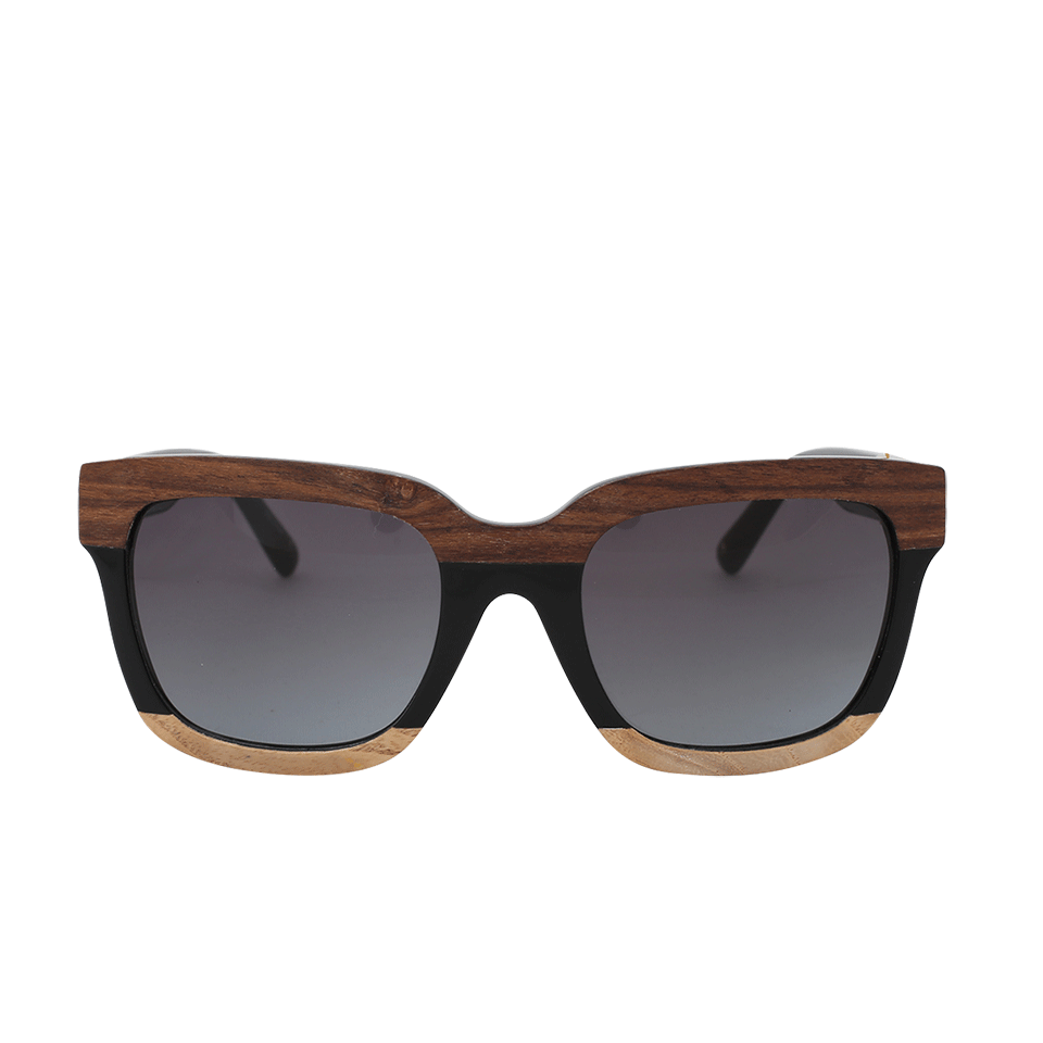 3.1 PHILLIP LIM-Square Wood Sunglasses-WOOD/BLK