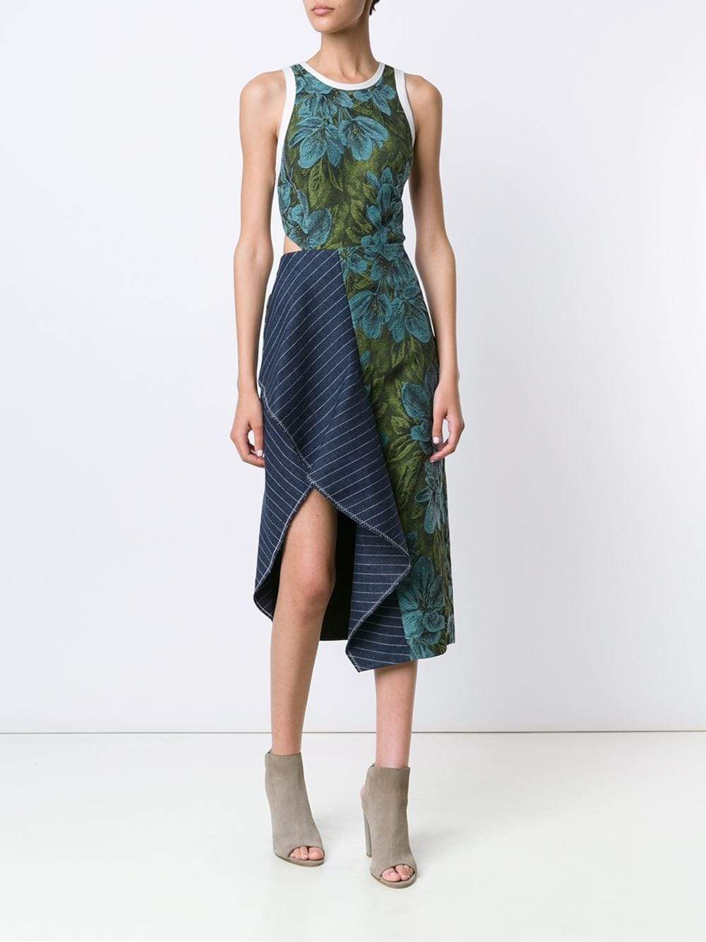 3.1 PHILLIP LIM-Floral Cut-Out Cascade Dress-