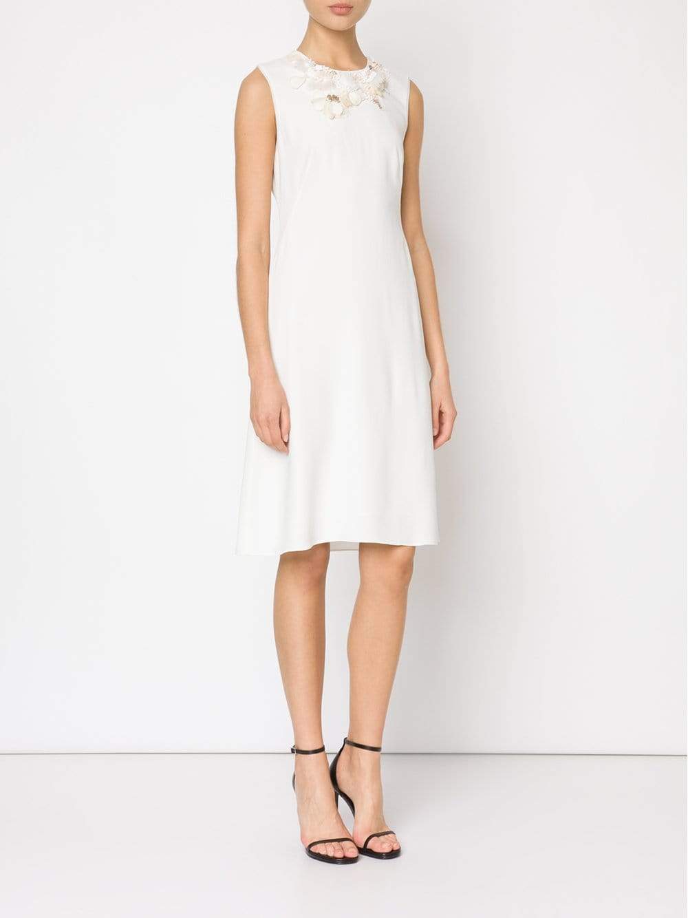 3.1 PHILLIP LIM-Floral Embellished Neck Dress-