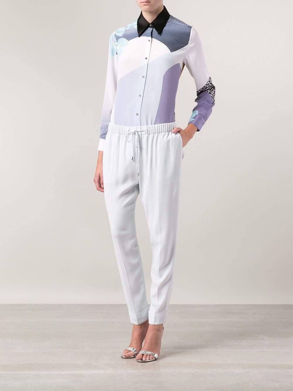 3.1 PHILLIP LIM-Classic Collar Shirt With Satin Lapel-