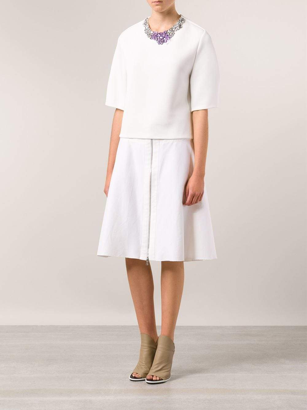 3.1 PHILLIP LIM-Oversized Shirt With Encrusted Neckline-