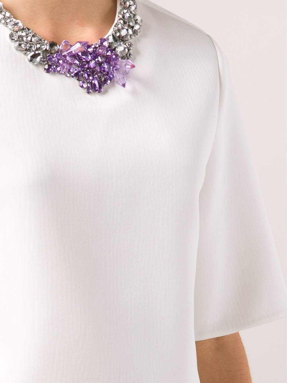 3.1 PHILLIP LIM-Oversized Shirt With Encrusted Neckline-