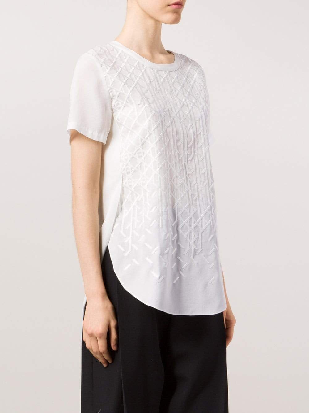 3.1 PHILLIP LIM-Overlap Side Seam T-Shirt-