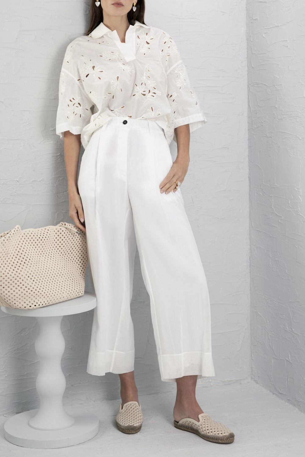 Short Sleeve Pullover-WHITE-XS-CLOTHINGTOPKNITS-BRUNELLO CUCINELLI