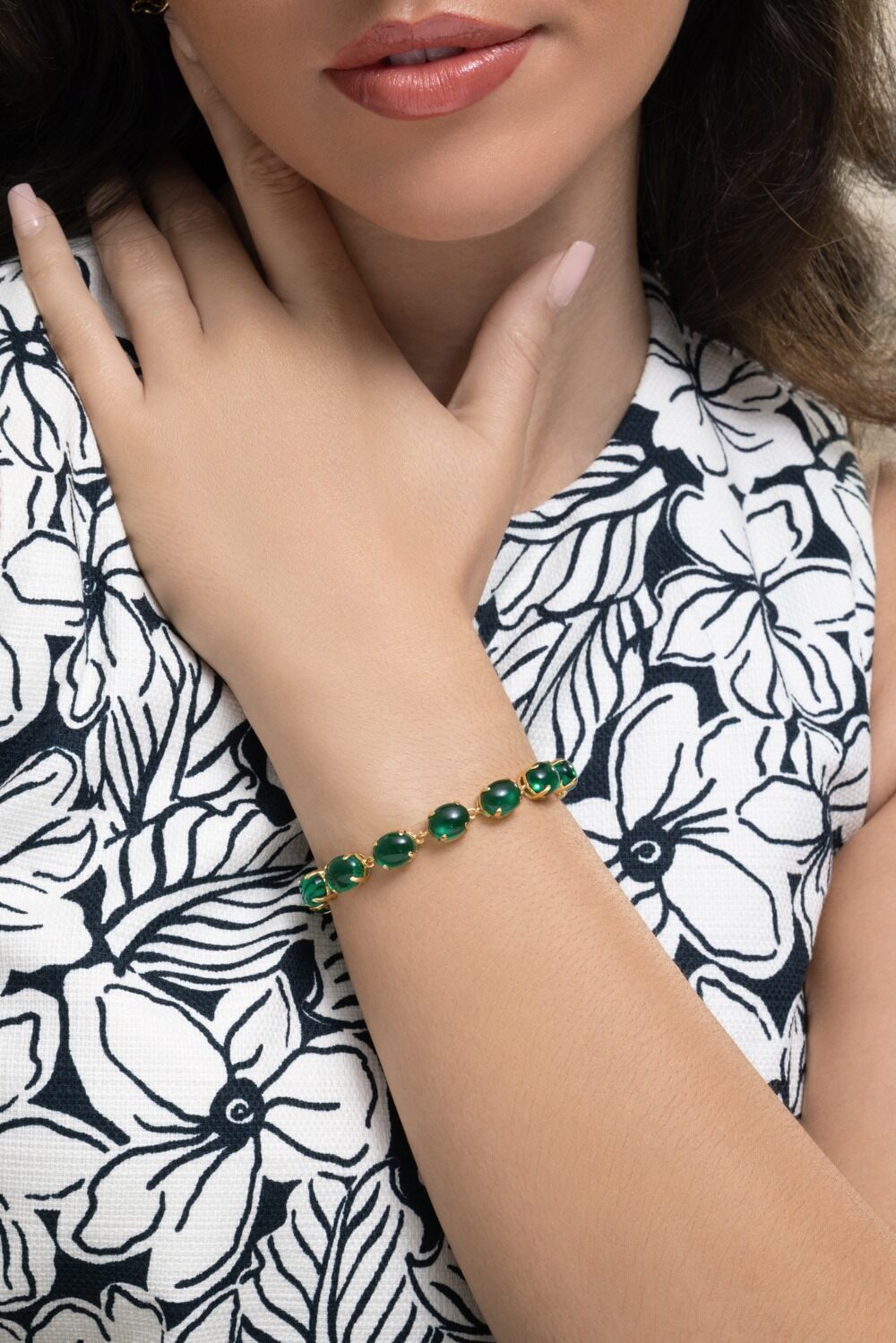Quartz Onyx Isabella Bracelet-GREEN-JEWELRYBOUTIQUEBRACELET O-BOUNKIT JEWELRY