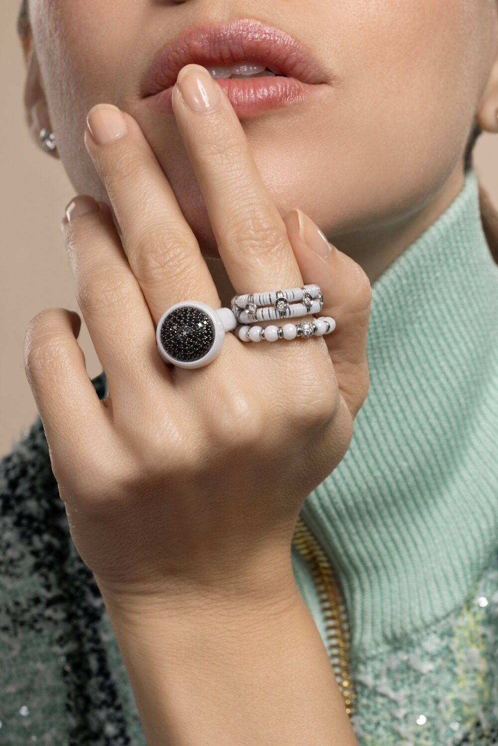 Black Diamond Medium White Dama Bracelet-WHITE GOLD-5.5-JEWELRYFINE JEWELRING-ROBERTO DEMEGLIO