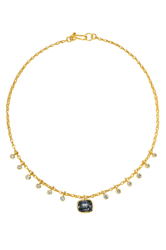 Grey Spinel Diamond Necklace