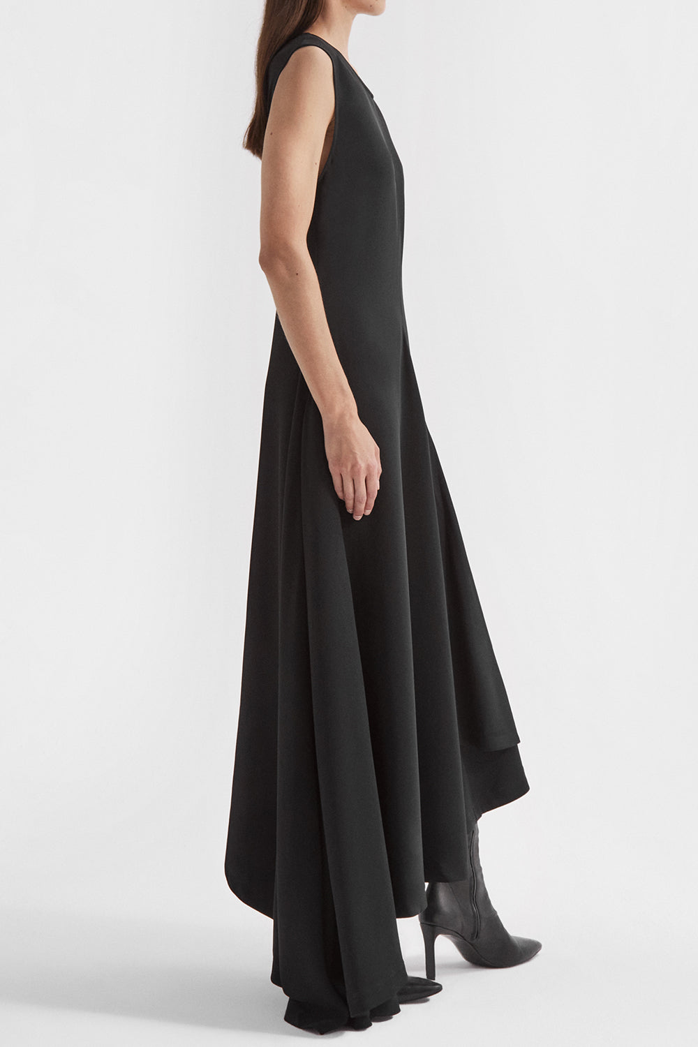 Asymmetric Midi Dress-BLACK-XS-CLOTHINGDRESSCASUAL-CO COLLECTION