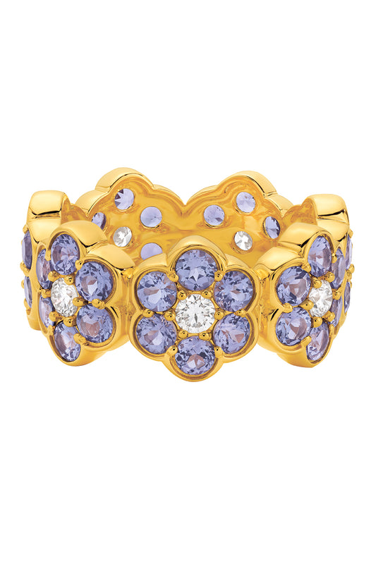 Diamond Flower Band Ring