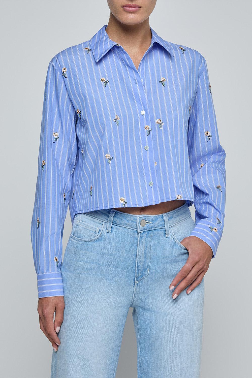 Cosette Shirt-STRIPE-XS-CLOTHINGTOPBLOUSE-L'AGENCE