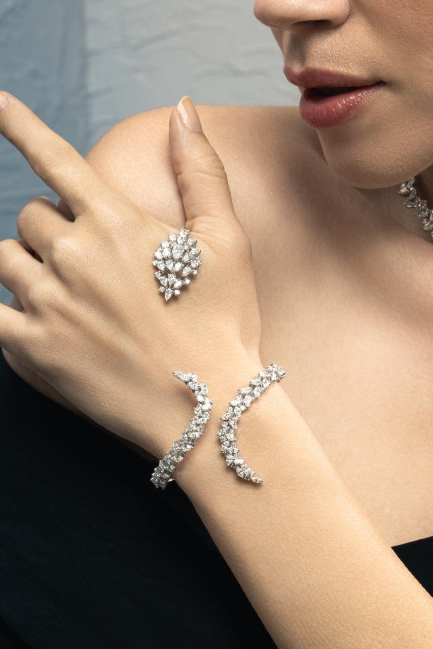 Diamond Y Couture Handpiece Bracelet-WHITE GOLD-JEWELRYFINE JEWELBRACELET O-YEPREM