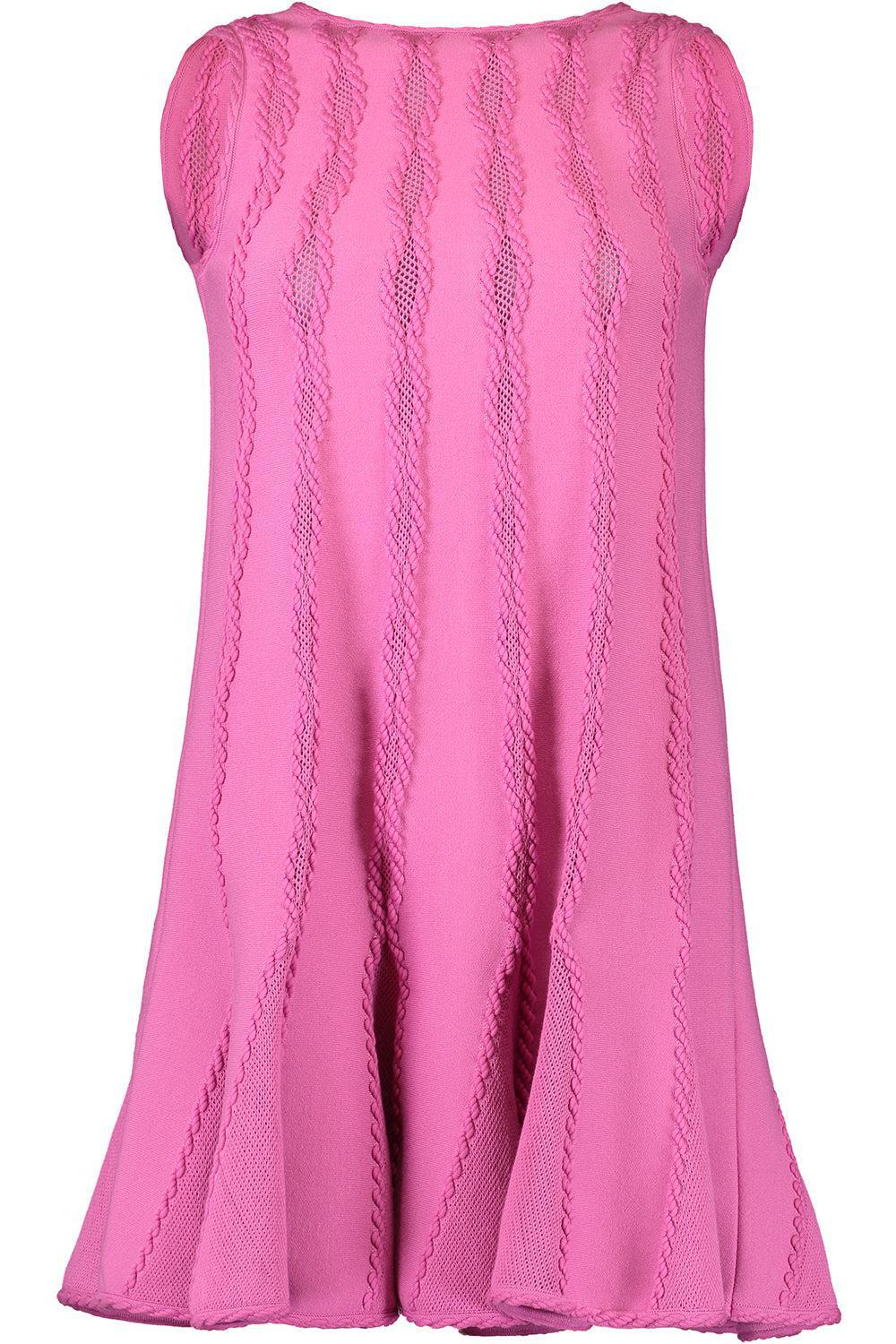 Sleeveless Braid Trapeze Dress-ROSEHIP-XS-CLOTHINGDRESSCOCKTAIL-OSCAR DE LA RENTA