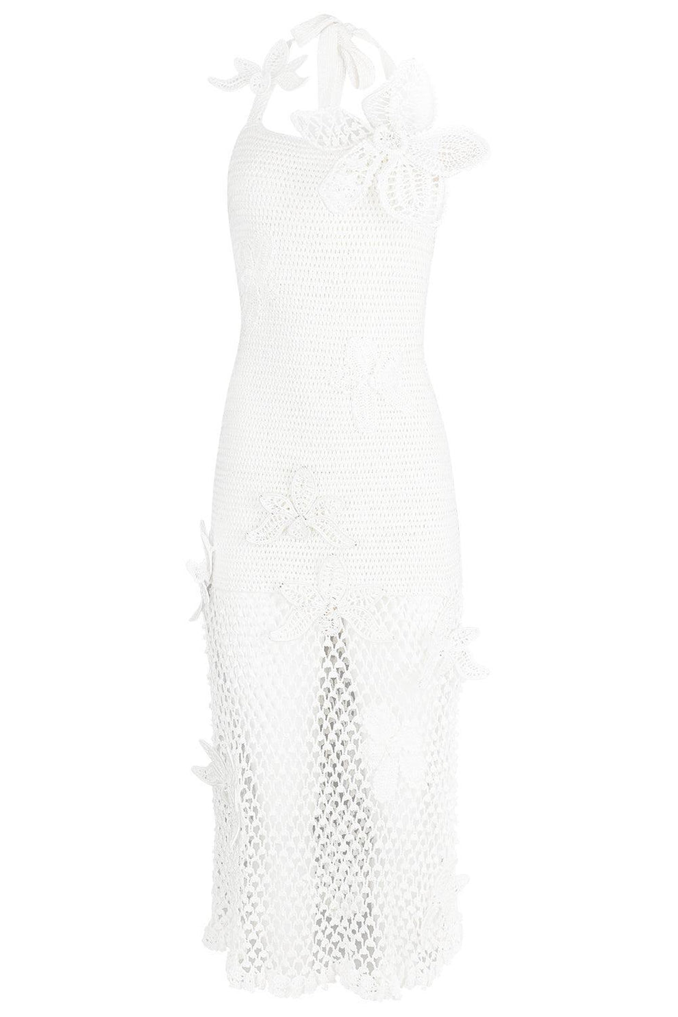 Halter Orchid Embroidered Dress
