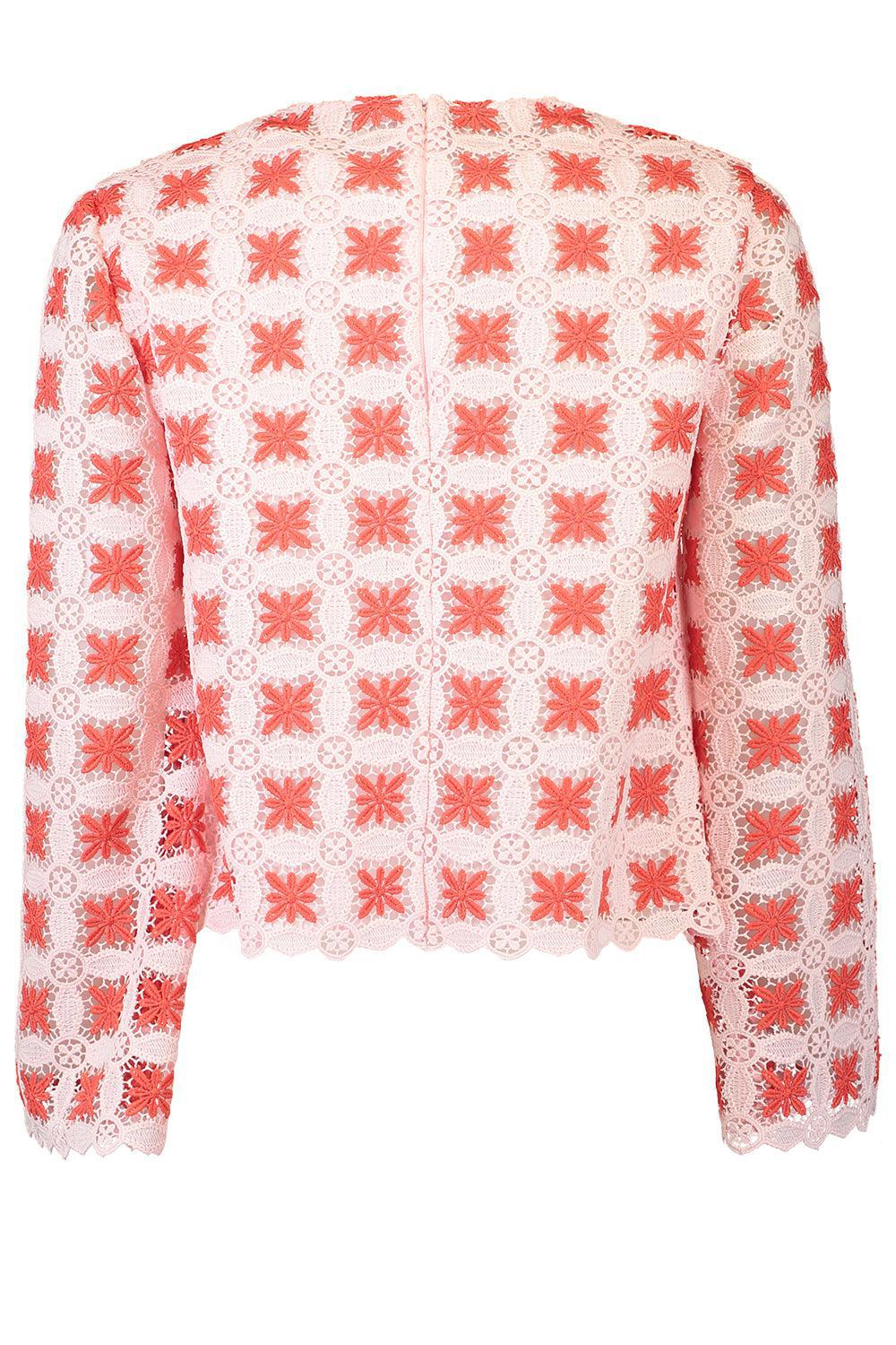 Macrame Blouse-ROSE/RED-40-CLOTHINGTOPBLOUSE-GIAMBATTISTA VALLI