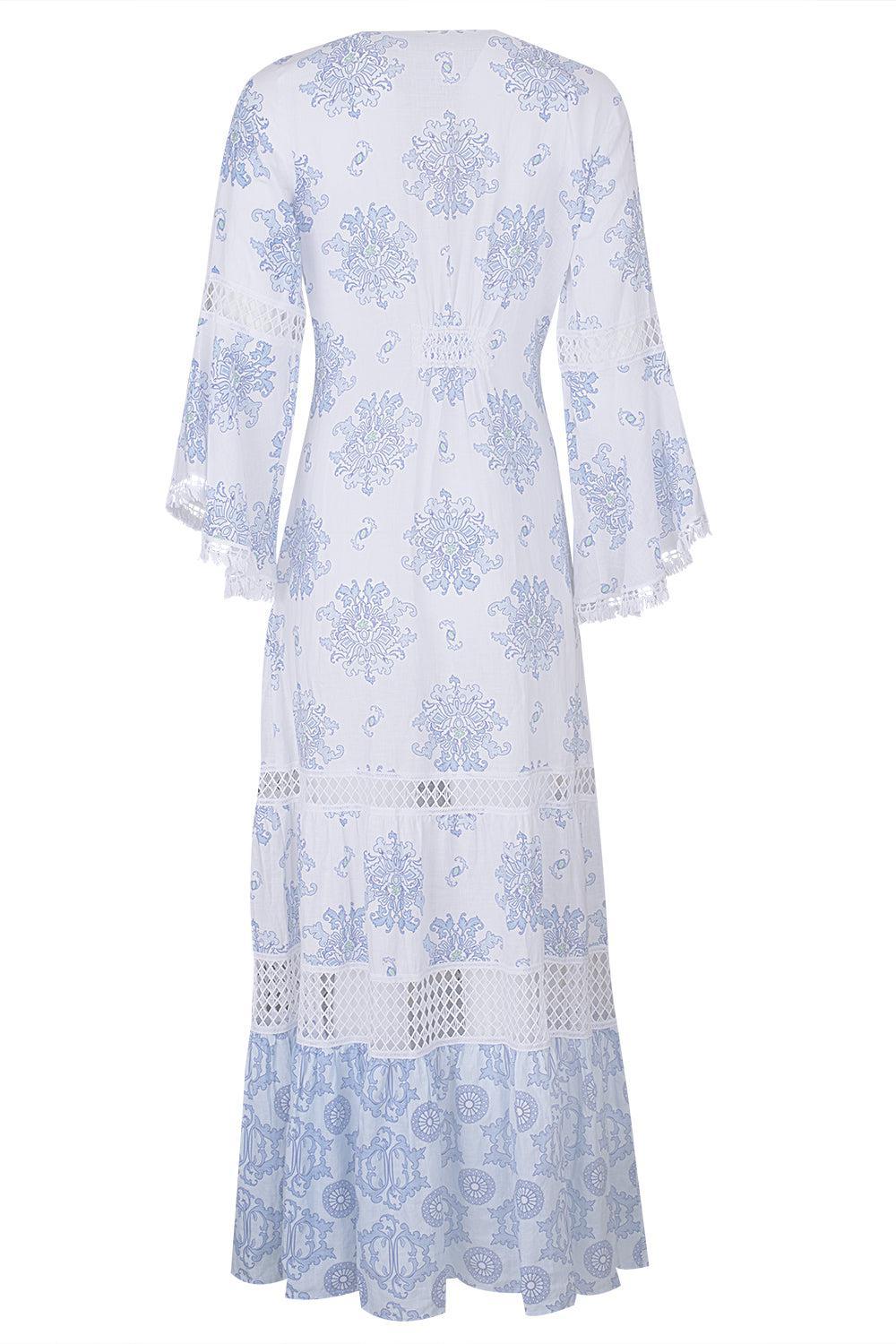 Centa Dress-WHT/BLUE-XS-CLOTHINGDRESSCASUAL-TEMPTATION POSITANO