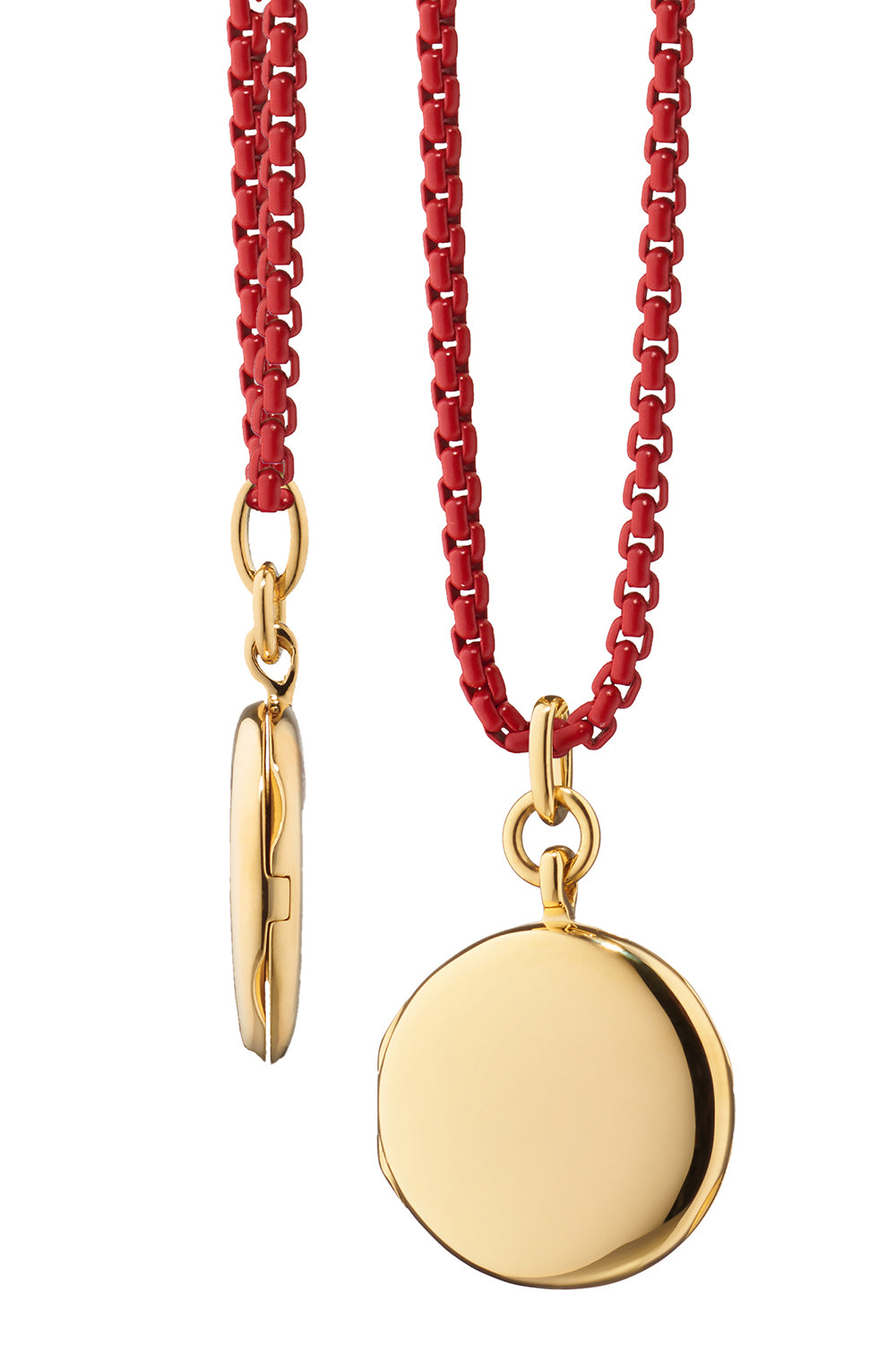 Red Slim Quinn Locket Necklace