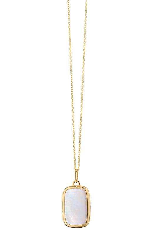 Pearl Double Sided Slim Britt Locket Necklace