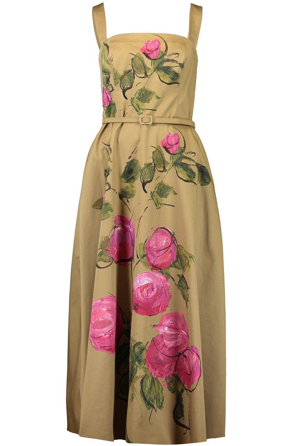 the painted pink dress Sleeveless Painted Roses Dress