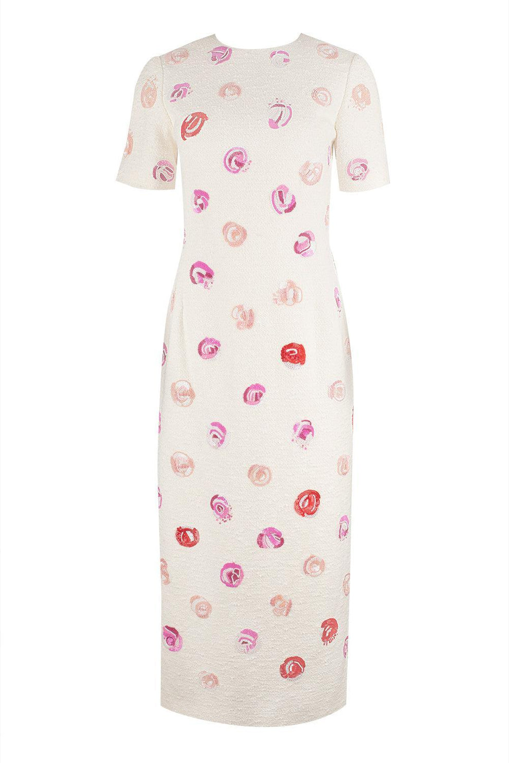 Short Sleeve Rose Embroidered Dress | OSCAR DE LA RENTA Marissa Collections Short Sleeve Rose Embroidered Dress | OSCAR DE LA RENTA Marissa Collections