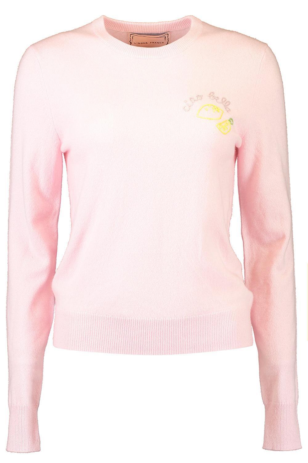 Ciao Bella Crewneck-PALE PINK-SML-CLOTHINGTOPSWEATER-LINGUA FRANCA
