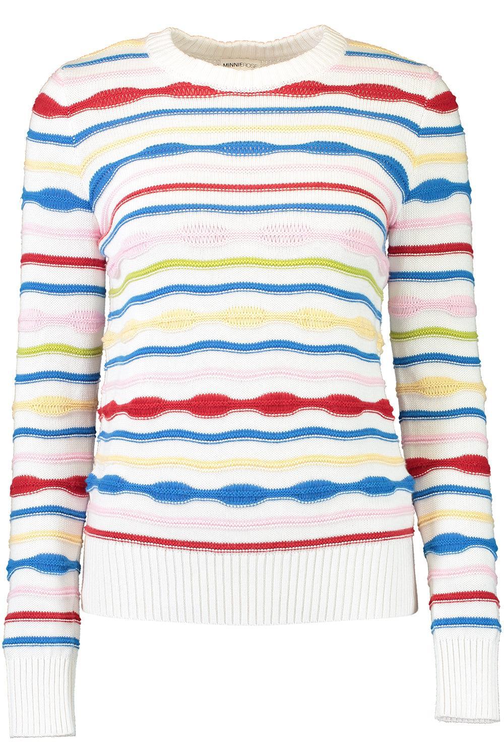 Novelty Stripe Crew Top-MULTI-XS-CLOTHINGTOPKNITS-MINNIE ROSE
