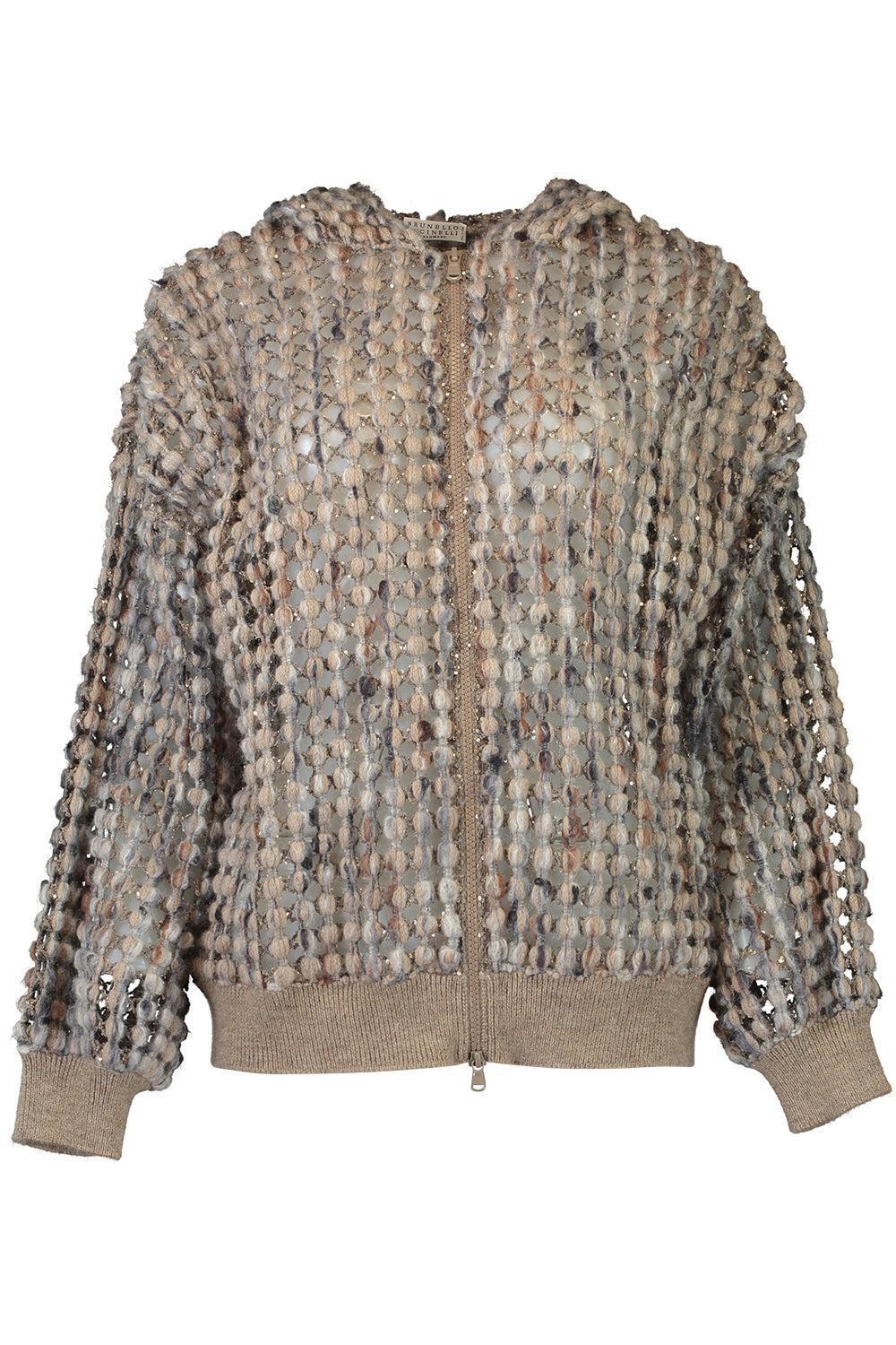 Embroidered Balloon Net Cardigan-PEAR MULTI-XS-CLOTHINGTOPCARDIGAN-BRUNELLO CUCINELLI