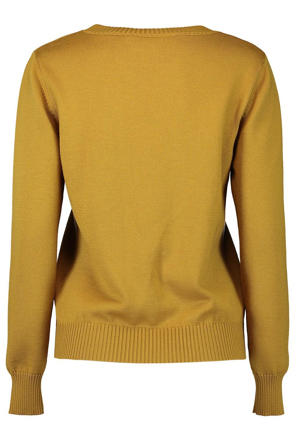 Artichoke Embroidered Pullover-MOSS-S-CLOTHINGTOPBLOUSE-OSCAR DE LA RENTA