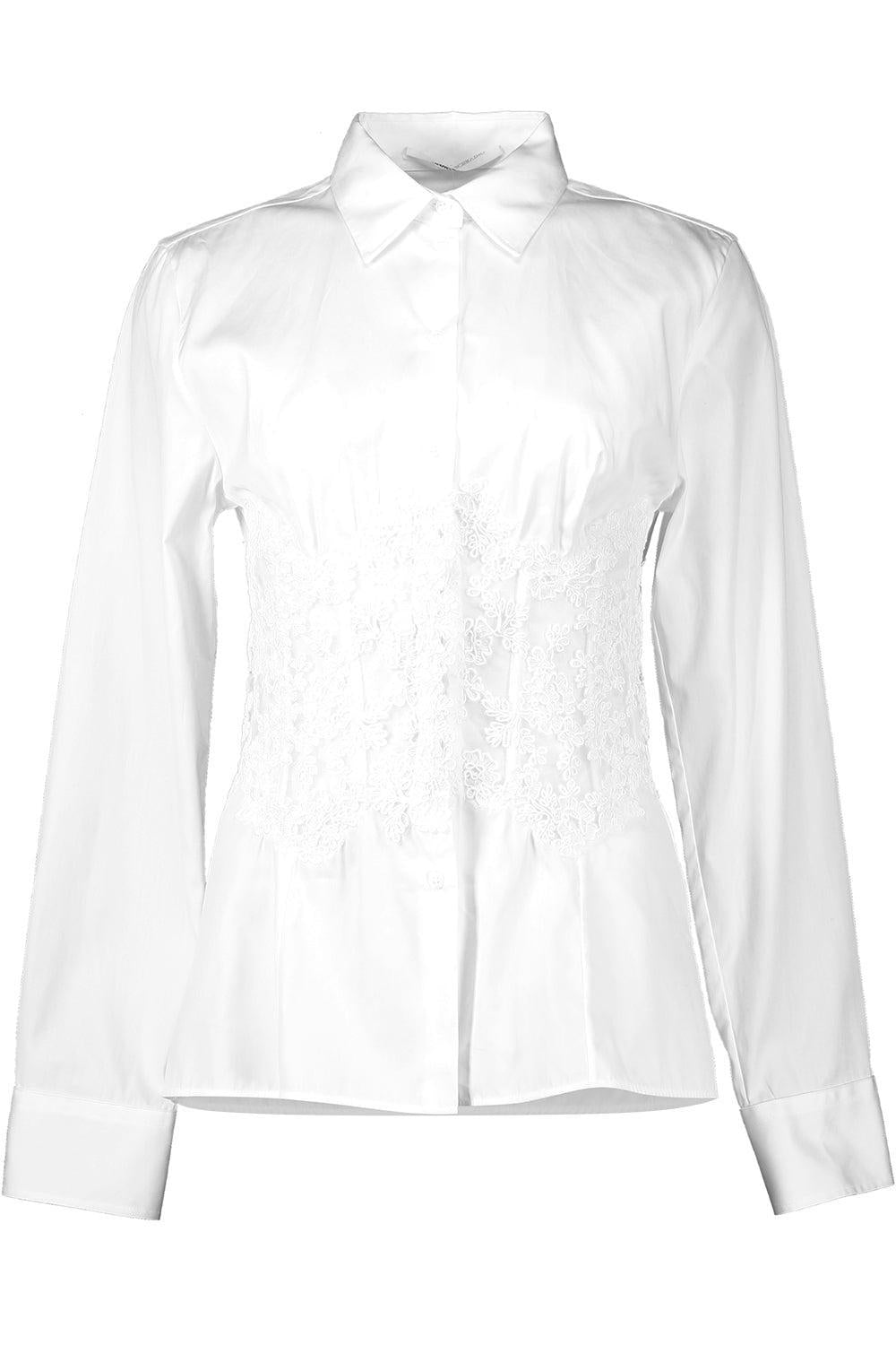 Corset Detail Blouse-WHITE-38-CLOTHINGTOPBLOUSE-ERMANNO SCERVINO