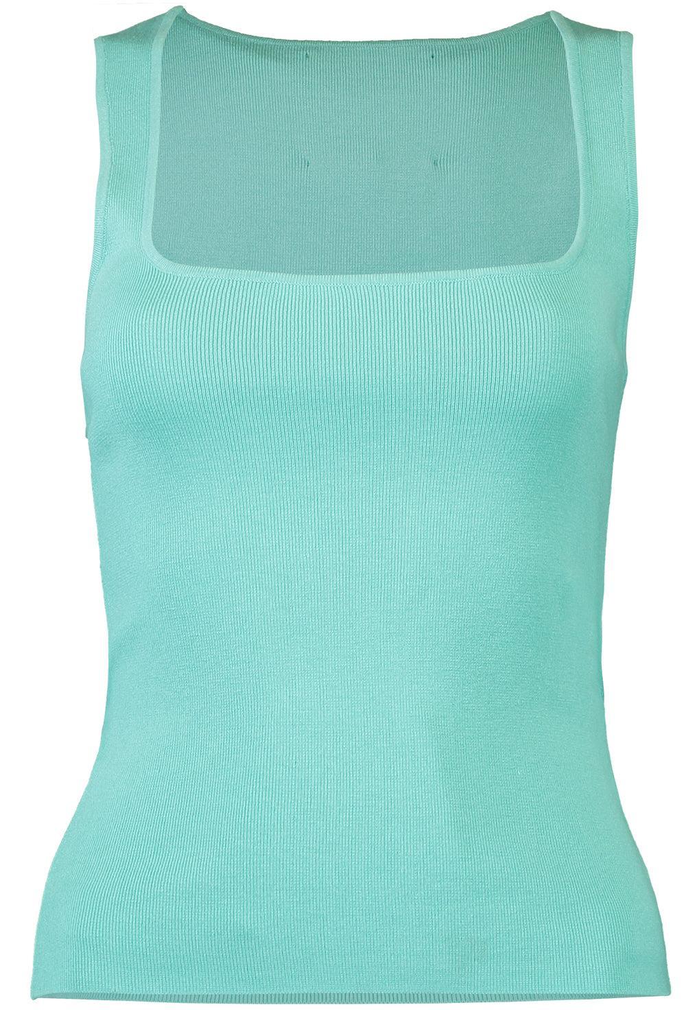 Snatched Square Neck Tank-AQUA-XS-CLOTHINGTOPTANK-LE SUPERBE
