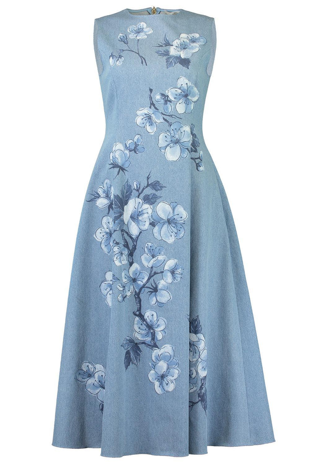 Sleeveless Cherry Blossom Printed Dress