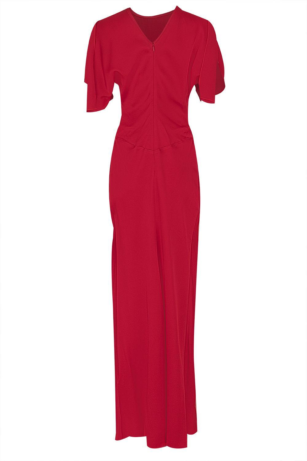 Gathered Waist Gown-ROSE-4-CLOTHINGDRESSGOWN-VICTORIA BECKHAM