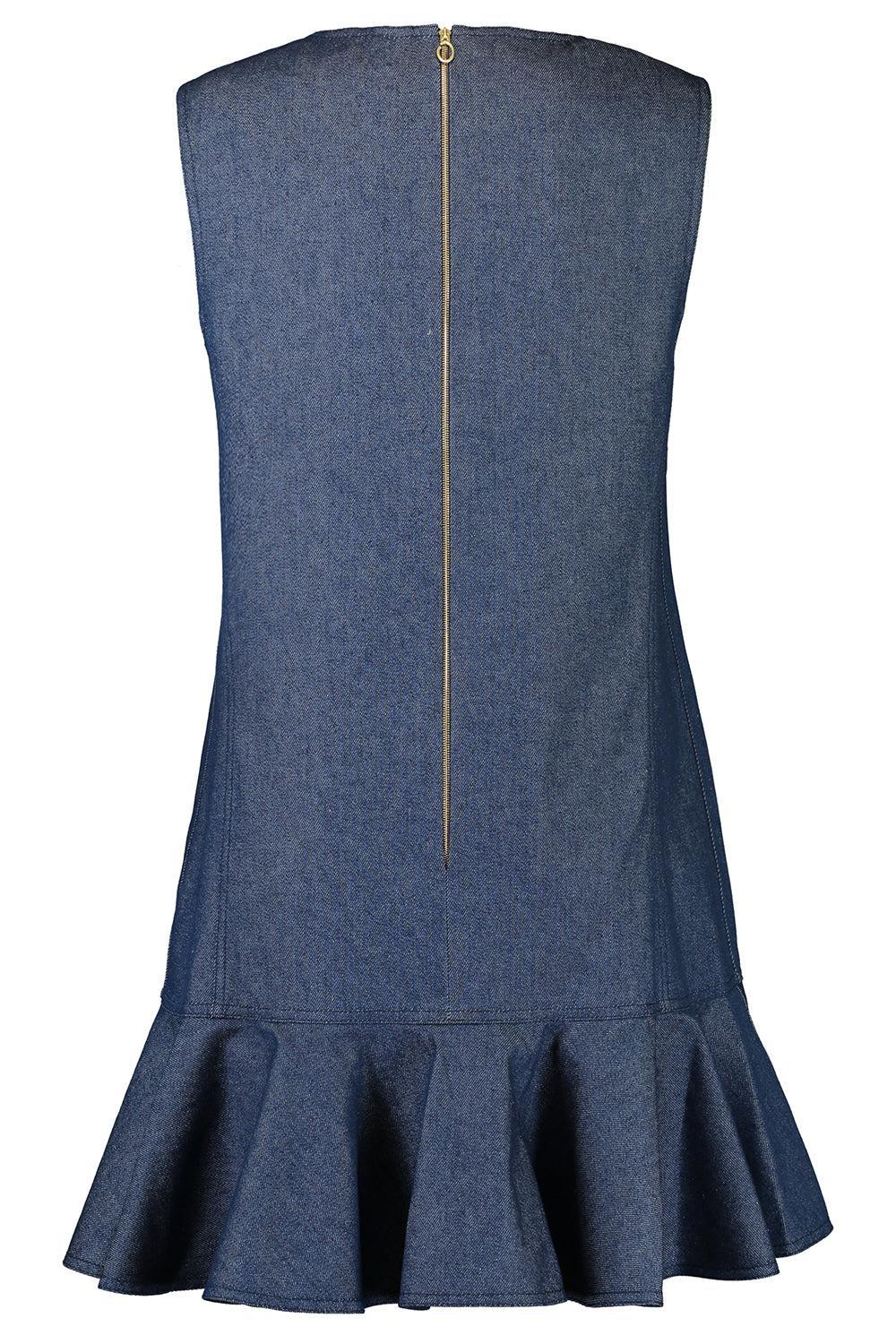 Drop Waist Shift Dress-DARKDENM-6-CLOTHINGDRESSCASUAL-OSCAR DE LA RENTA