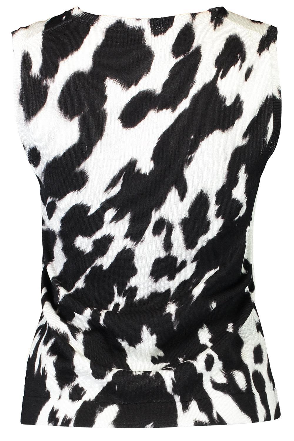 Cow Inset Tank-BLACK/IVORY-XS-CLOTHINGTOPTANK-OSCAR DE LA RENTA