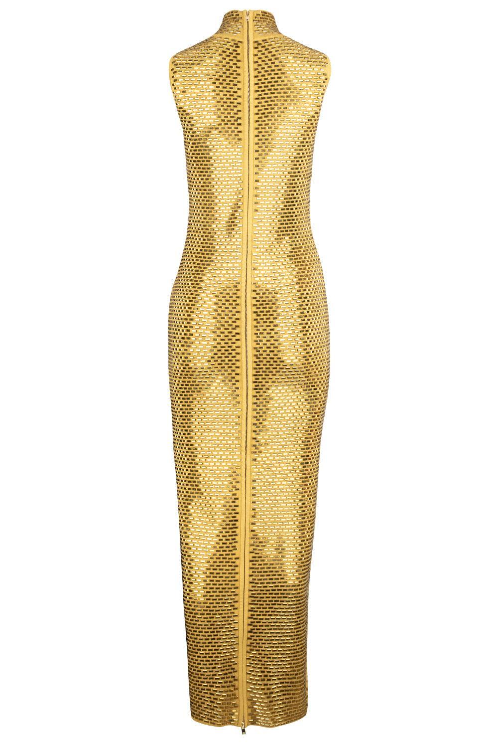 Lust Dress-OCHRE-XS-CLOTHINGDRESSGOWN-RETROFETE