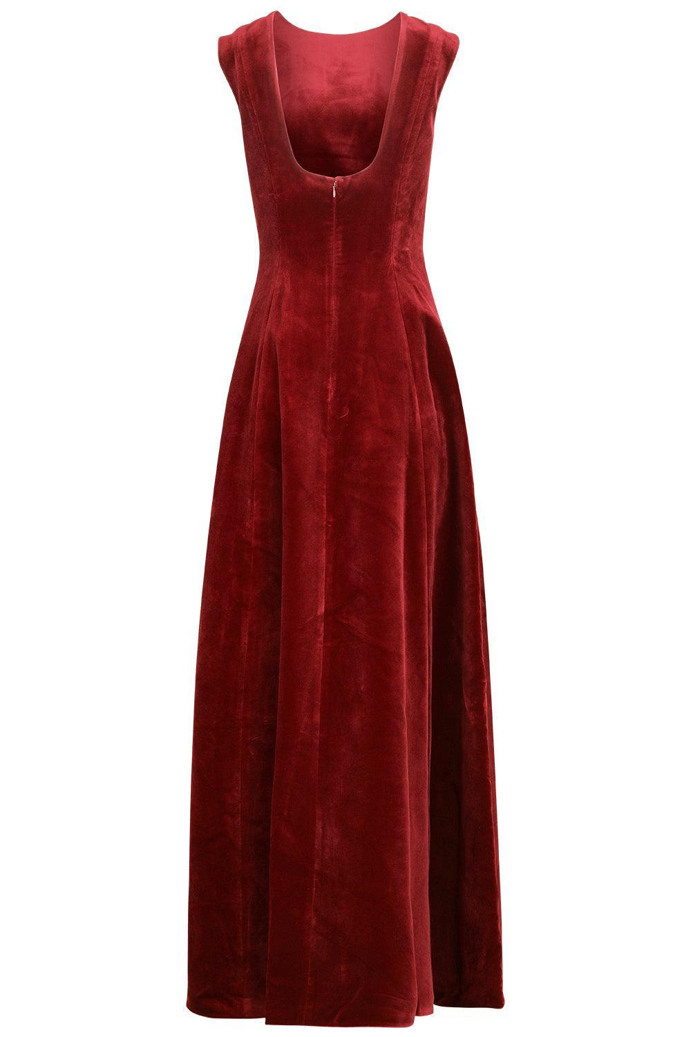 Nodin Gown-BURGUNDY-4-CLOTHINGDRESSGOWN-EMILIA WICKSTEAD