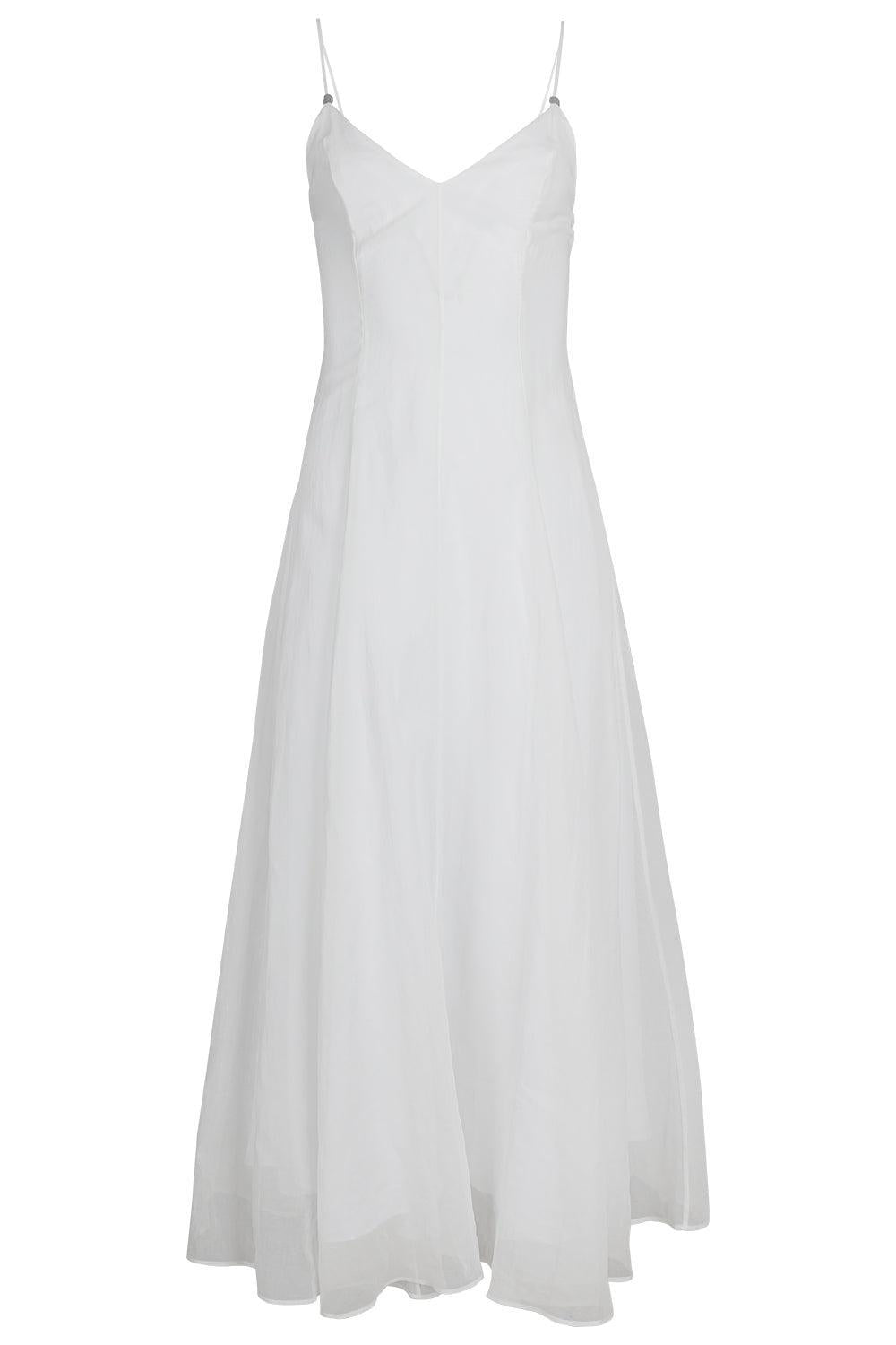 Cotton Gauze Dress-WHITE-XS-CLOTHINGDRESSCASUAL-BRUNELLO CUCINELLI