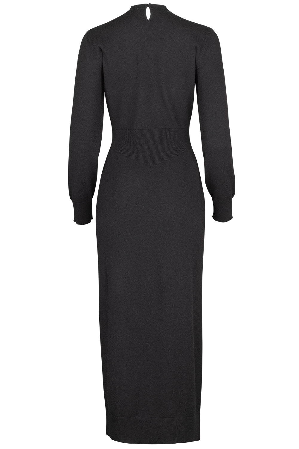 Long Sleeve Slit Dress-BLACK-S-CLOTHINGDRESSCASUAL-GIVENCHY