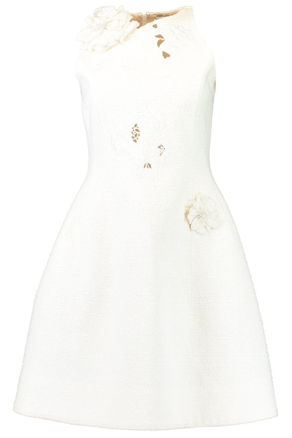 Floral Sleeveless Cocktail Dress-IVORY-6-CLOTHINGDRESSCOCKTAIL-OSCAR DE LA RENTA