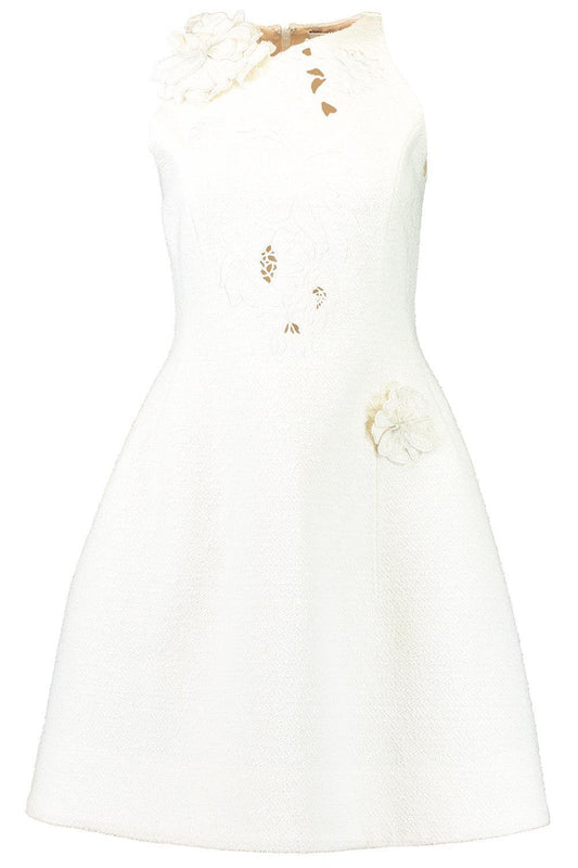 Floral Sleeveless Cocktail Dress-IVORY-6-CLOTHINGDRESSCOCKTAIL-OSCAR DE LA RENTA