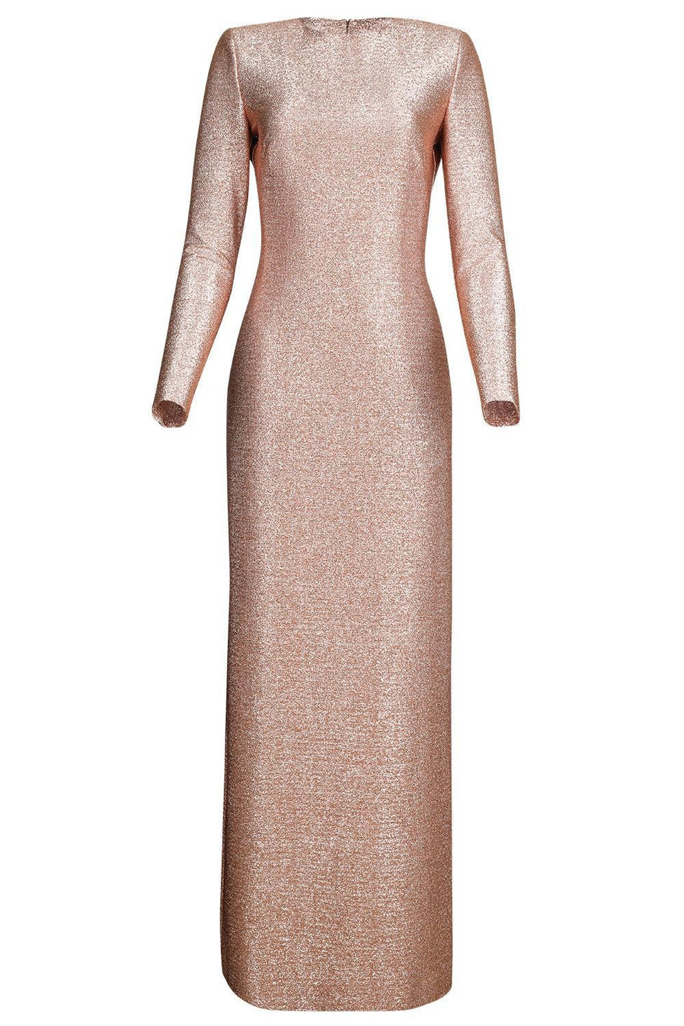 chinese dress ladies Strong Shoulder Metallic Stretch Gown