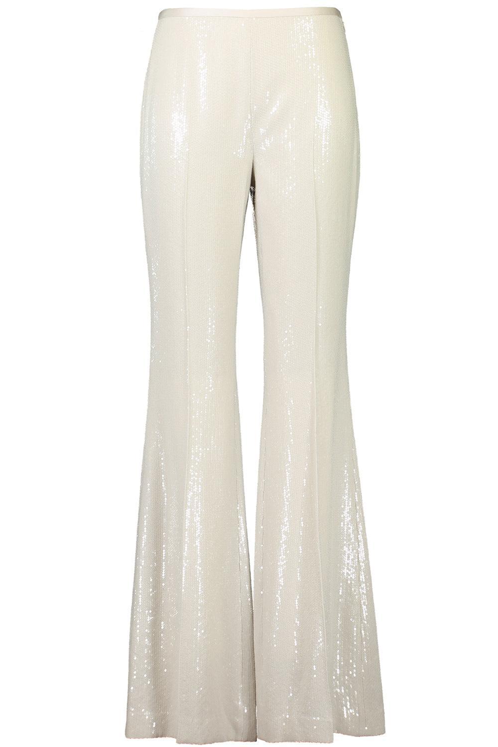 Side Zip Flare Pant - Oyster Sequin-OYSTER-4-CLOTHINGPANTEVENING-MICHAEL KORS COLLECTION