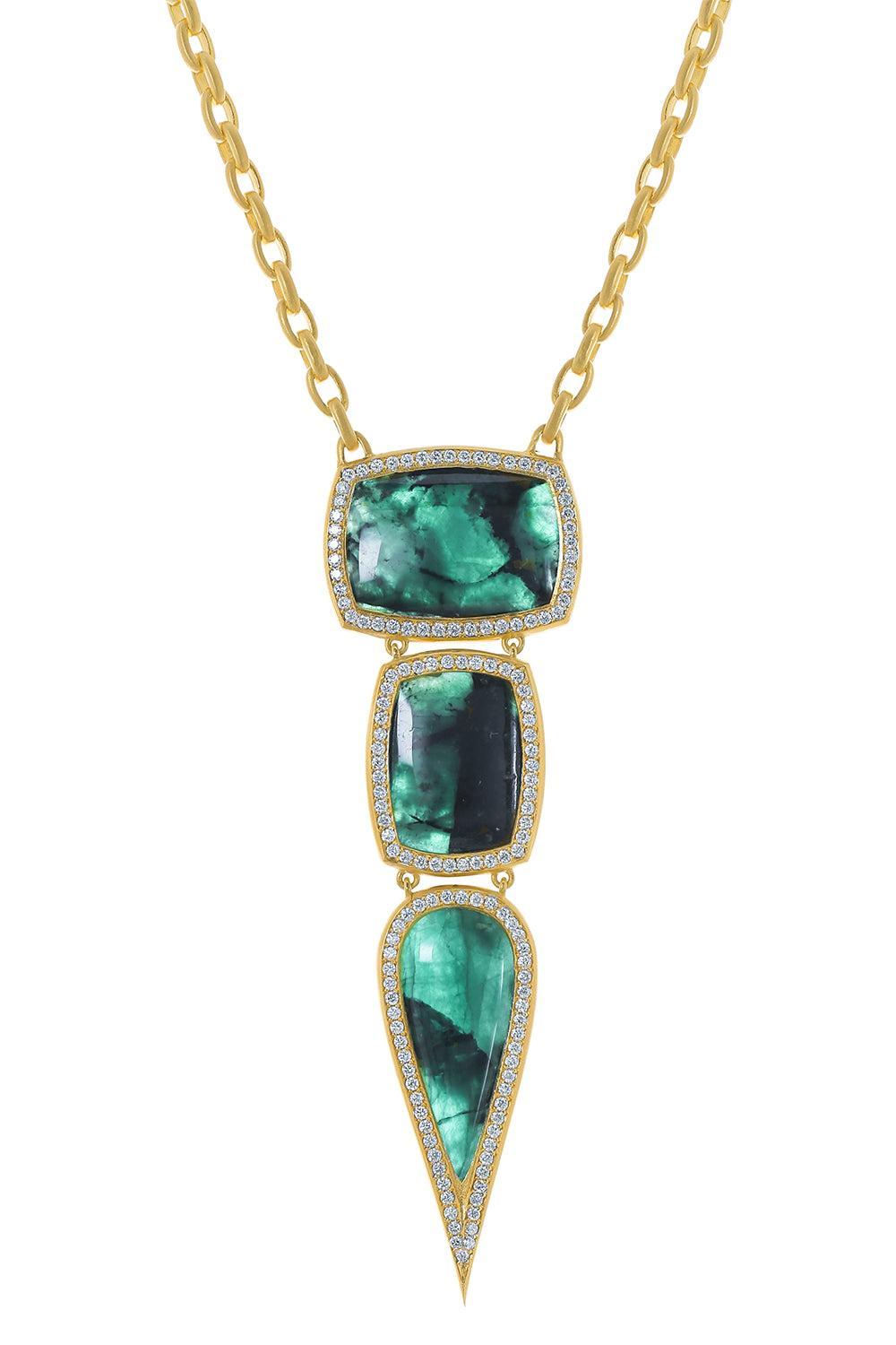 Emerald Diamond Necklace-YELLOW GOLD-JEWELRYFINE JEWELNECKLACE O-JARED LEHR