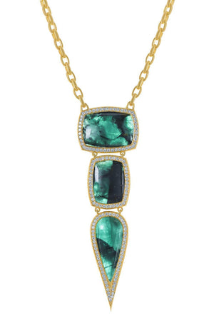 Emerald Diamond Necklace-YELLOW GOLD-JEWELRYFINE JEWELNECKLACE O-JARED LEHR